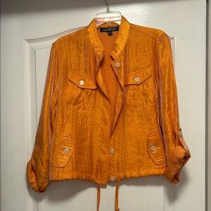 Vibrant Orange Shimmery Jacket by Linear Sz L